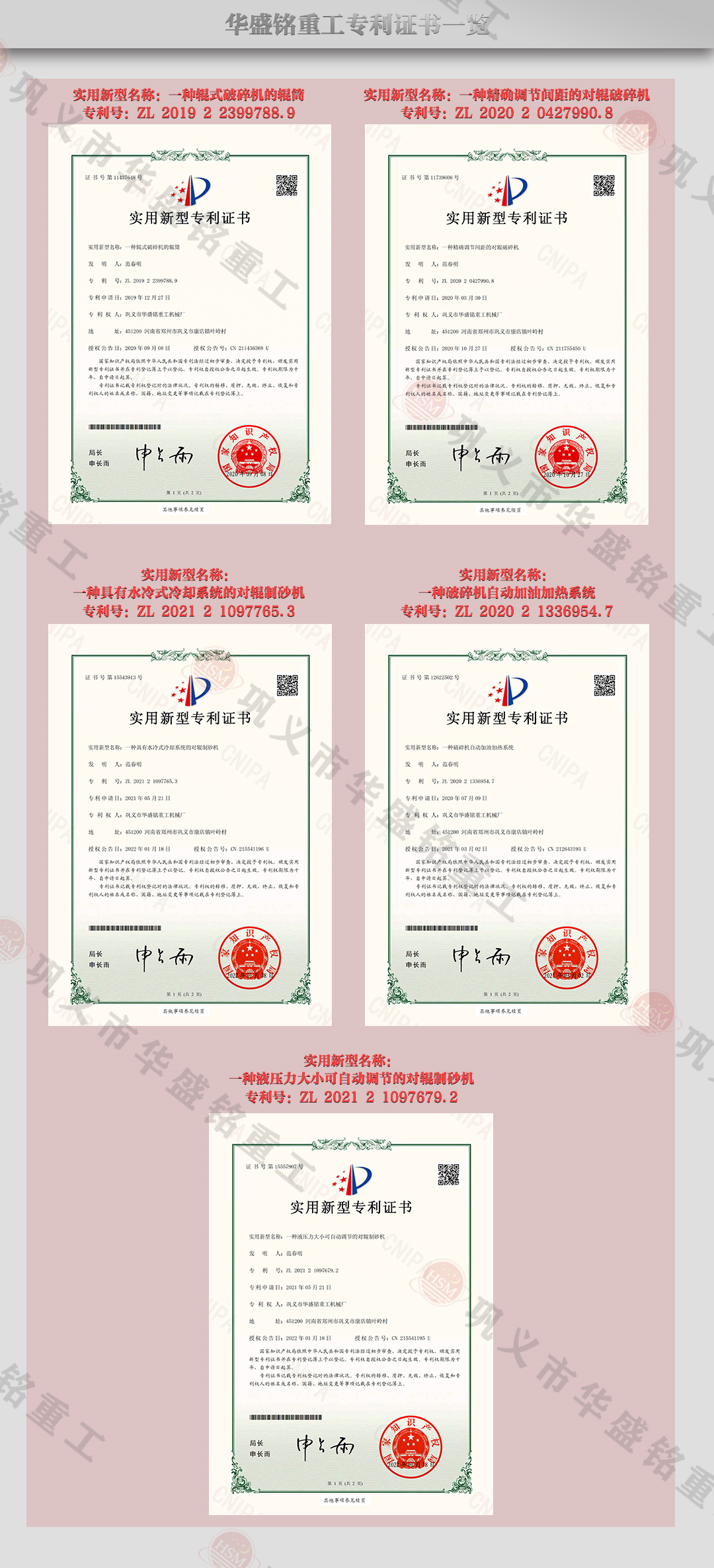 華盛銘對(duì)輥專(zhuān)利 華盛銘對(duì)輥制砂機(jī)專(zhuān)利